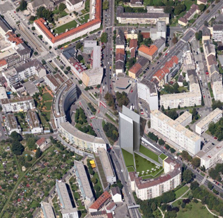 Das geplante Hochhaus am Bulgariplatz lässt weiter auf sich warten.