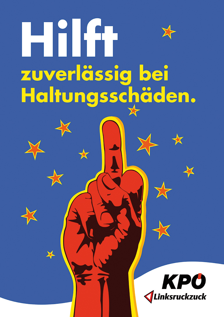 Eines der KPÖ-Plakatsujets für die Gemeinderatswahl am 27. September