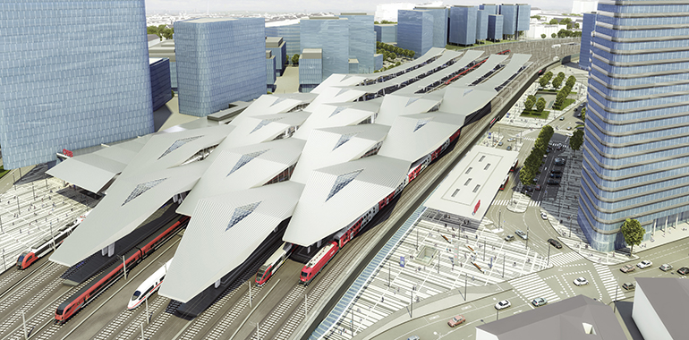 Optisch ein echter Hingucker: der neue Wiener Hauptbahnhof