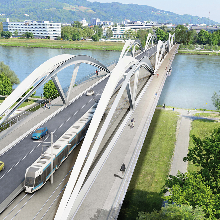 Ab Herbst 2020 befahrbar: die Neue Linzer Donaubrücke