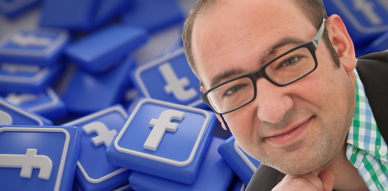 Pile of 3D Facebook Logos