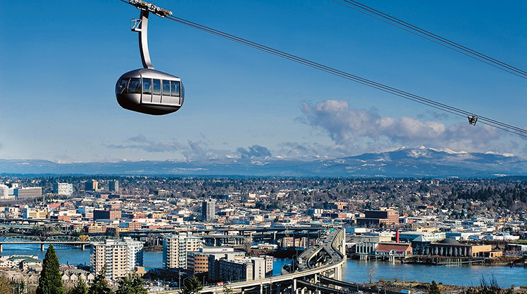 Eines der Vorzeigeprojekte von Doppelmayr: die Aerial Tram von Portland / USA.