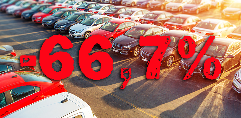 Dealer New Cars Stock. Colorful Brand New Compact Vehicles For Sale Awaiting on the Dealer Parking Lot. Car Market Business Concept.