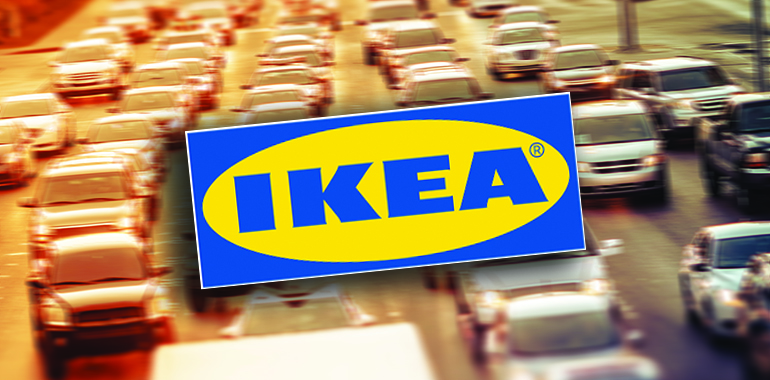 Highway Traffic at Sunset. Tilt Shift Concept Photo. Traffic in Las Vegas Nevada, USA.