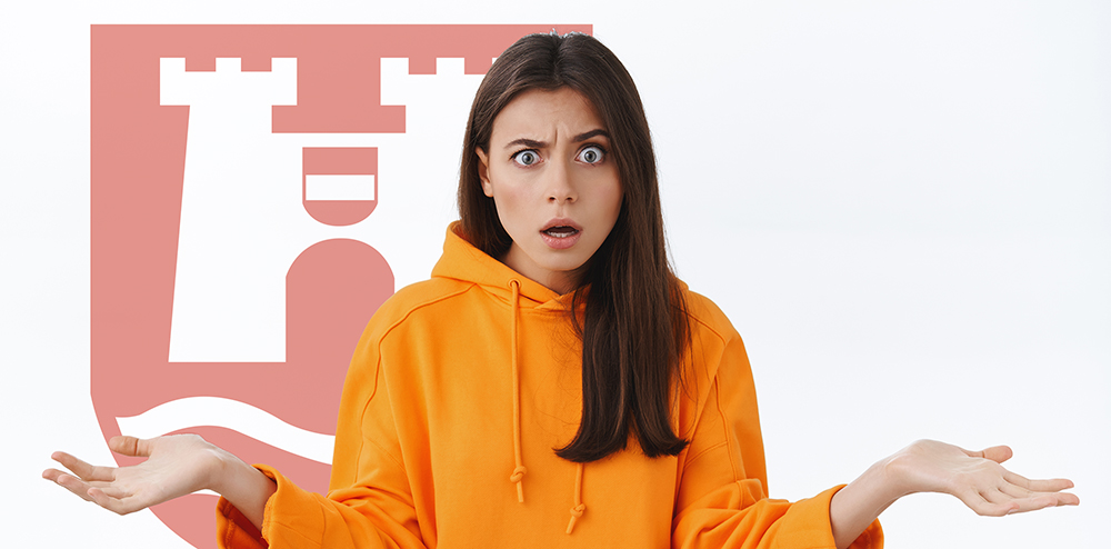 Wtf your problem, what you want. Puzzled and pissed young confused woman in orange hoodie staring frustrated with perplexed expression, shrug spread hands in dismay, dont know why person angry.