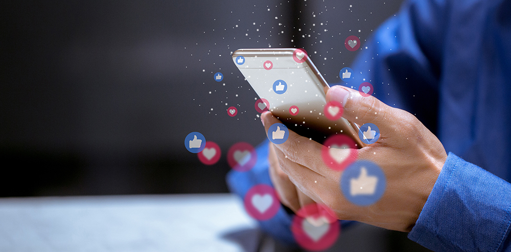 Business using smartphone,social media social networking technology innovation concept.