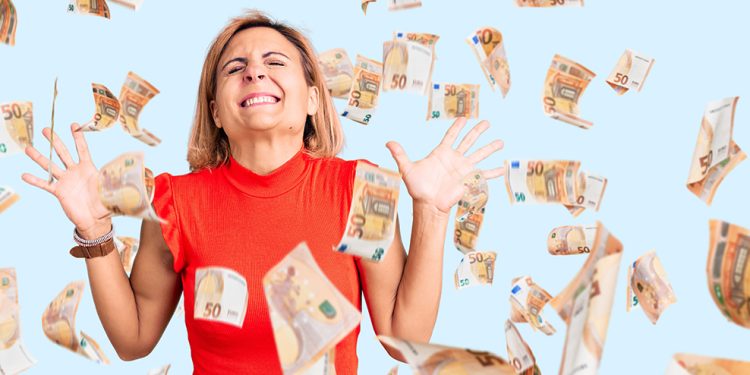 Young blonde woman wearing casual clothes celebrating mad and crazy for success with arms raised and closed eyes screaming excited. winner concept